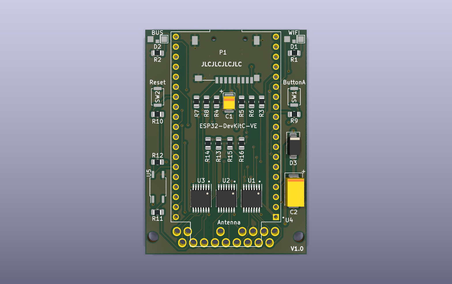 FujiApple SmartPort DevKit KiCad PCB render