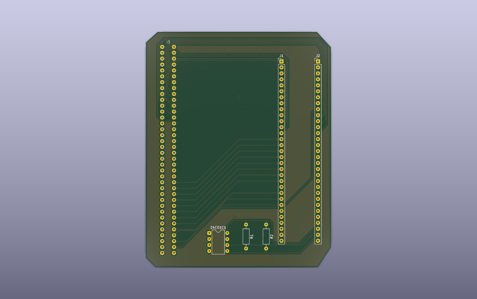 SCARAB NES module KiCad PCB render