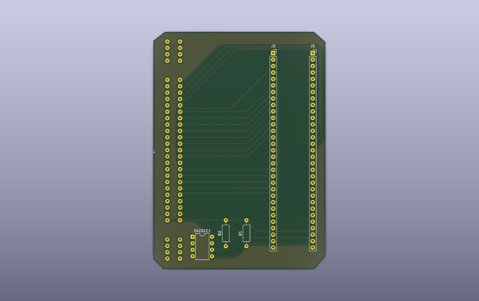 SCARAB SNES module KiCad PCB render