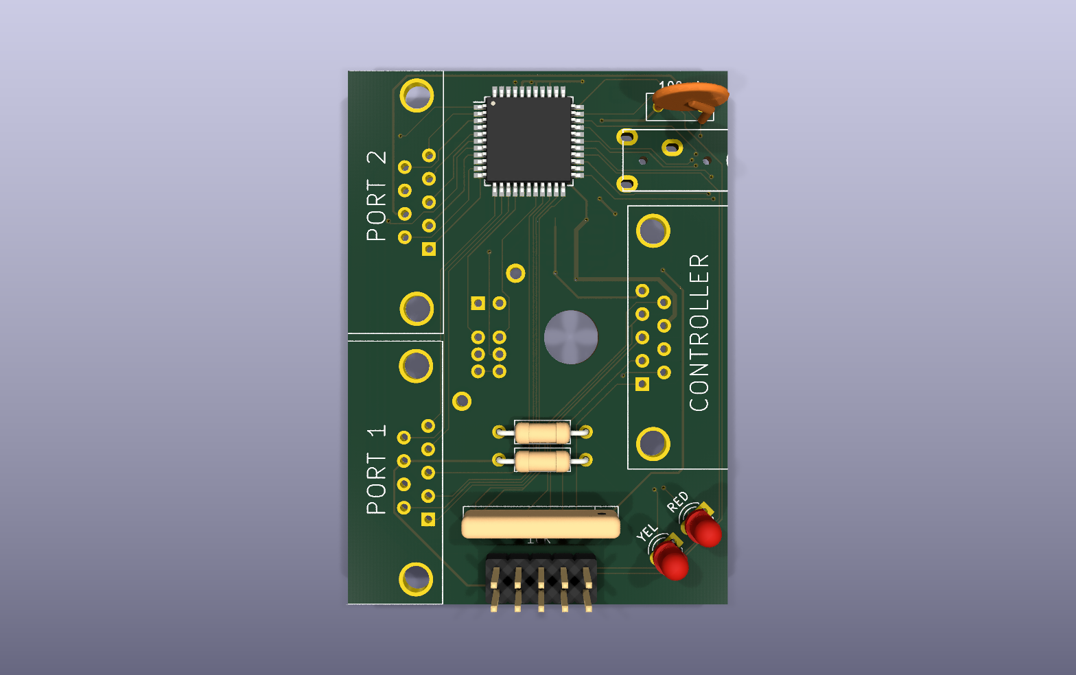 GenAssister Genesis controller adapter KiCad PCB render