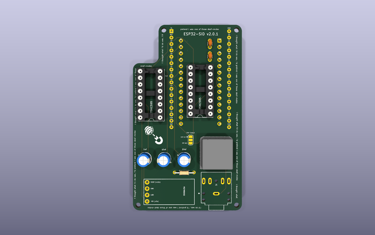 ESP32 SIDView KiCad PCB render