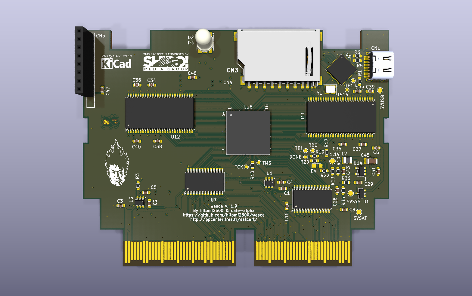 WASCA KiCad PCB render