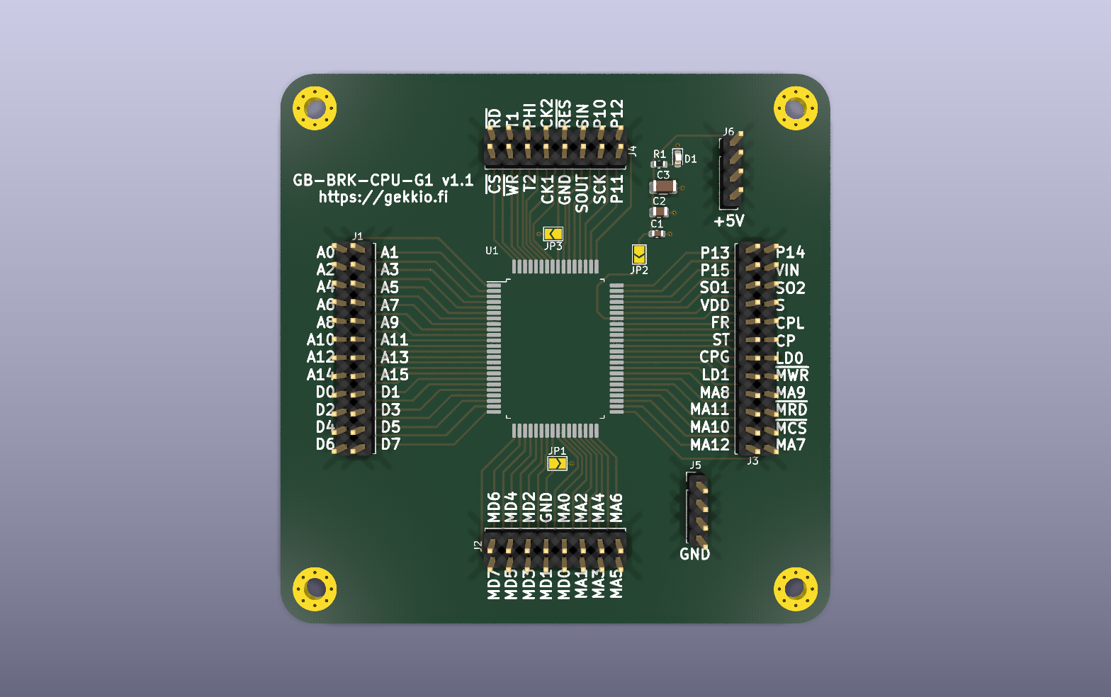 GB-BRK-CPU-G1 KiCad PCB render