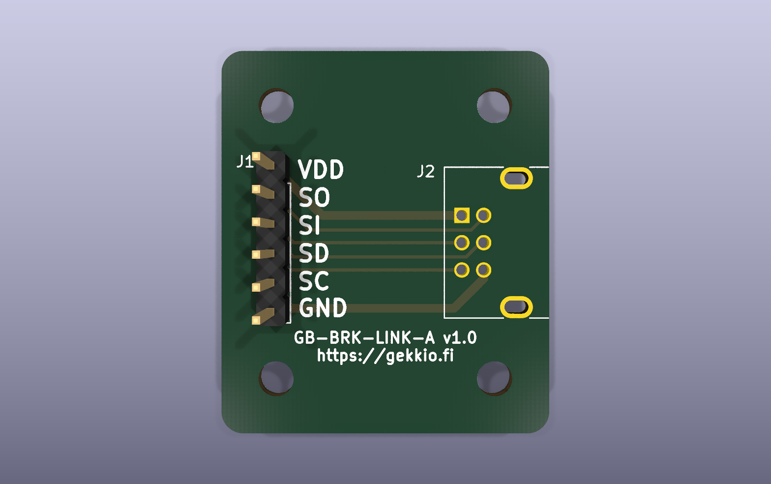 GB-BRK-LINK-A KiCad PCB render