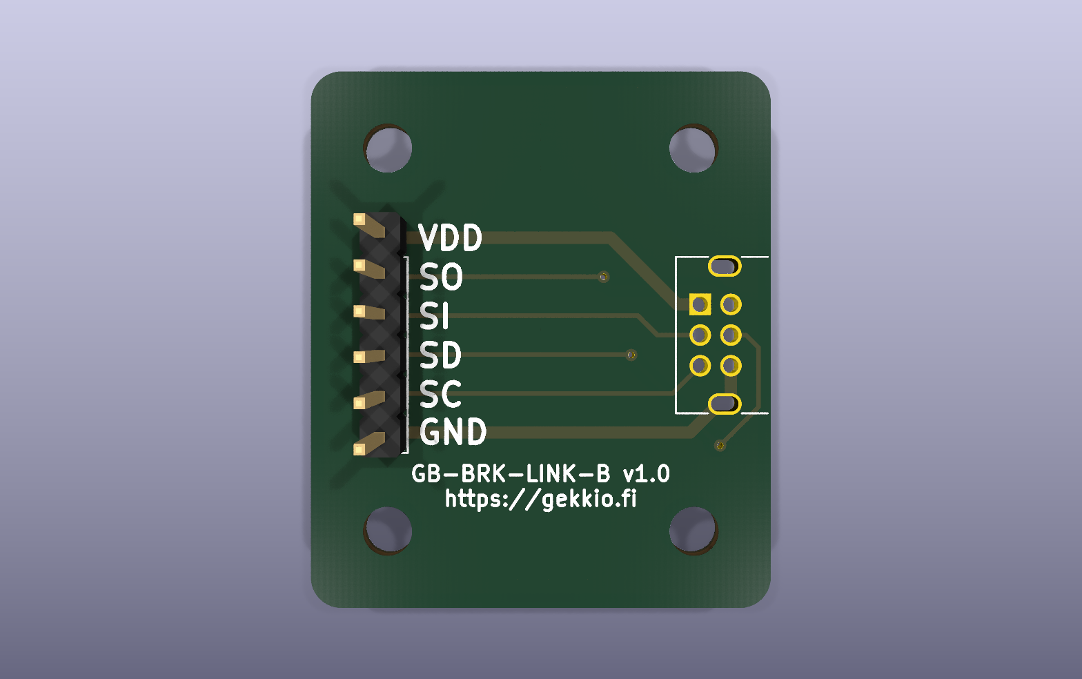 GB-BRK-LINK-B KiCad PCB render