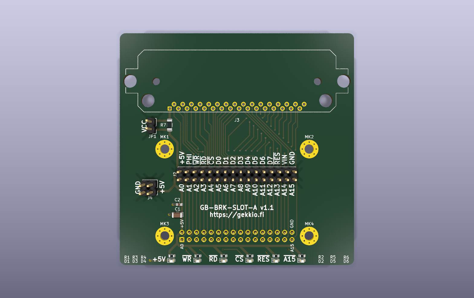 GB-BRK-SLOT-A KiCad PCB render
