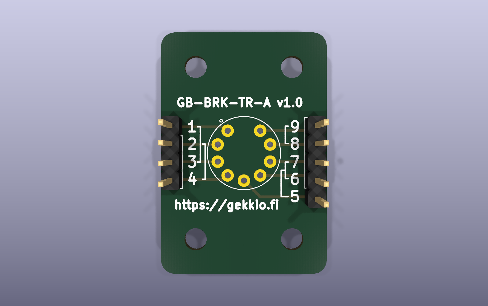 GB-BRK-TR-A KiCad PCB render