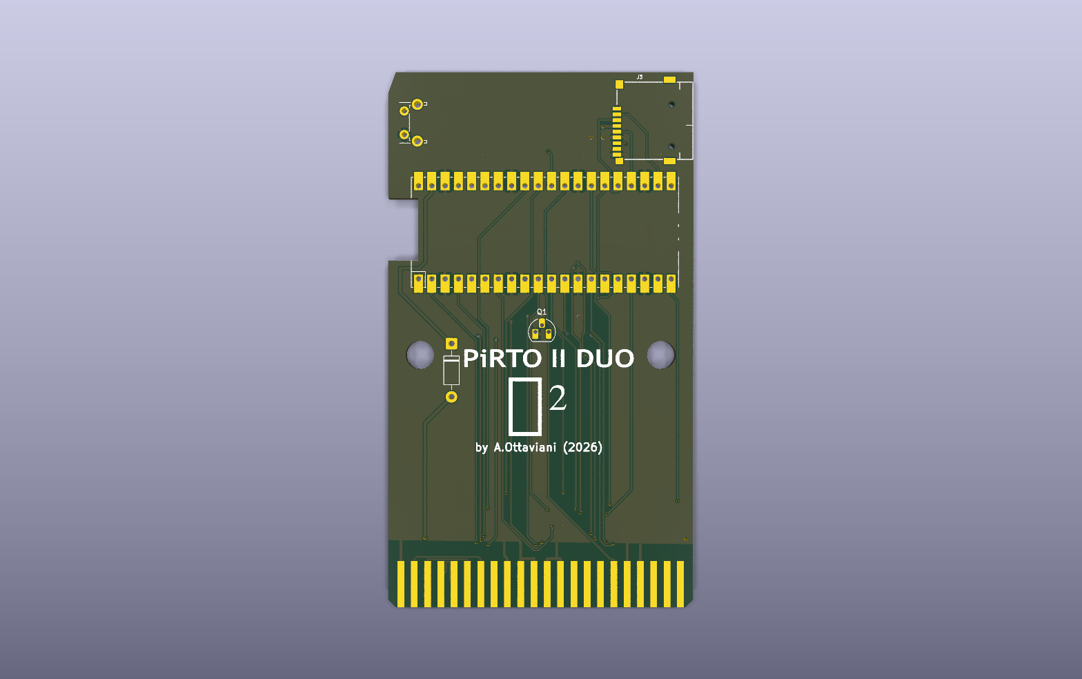 PiRTO II Duo KiCad PCB render