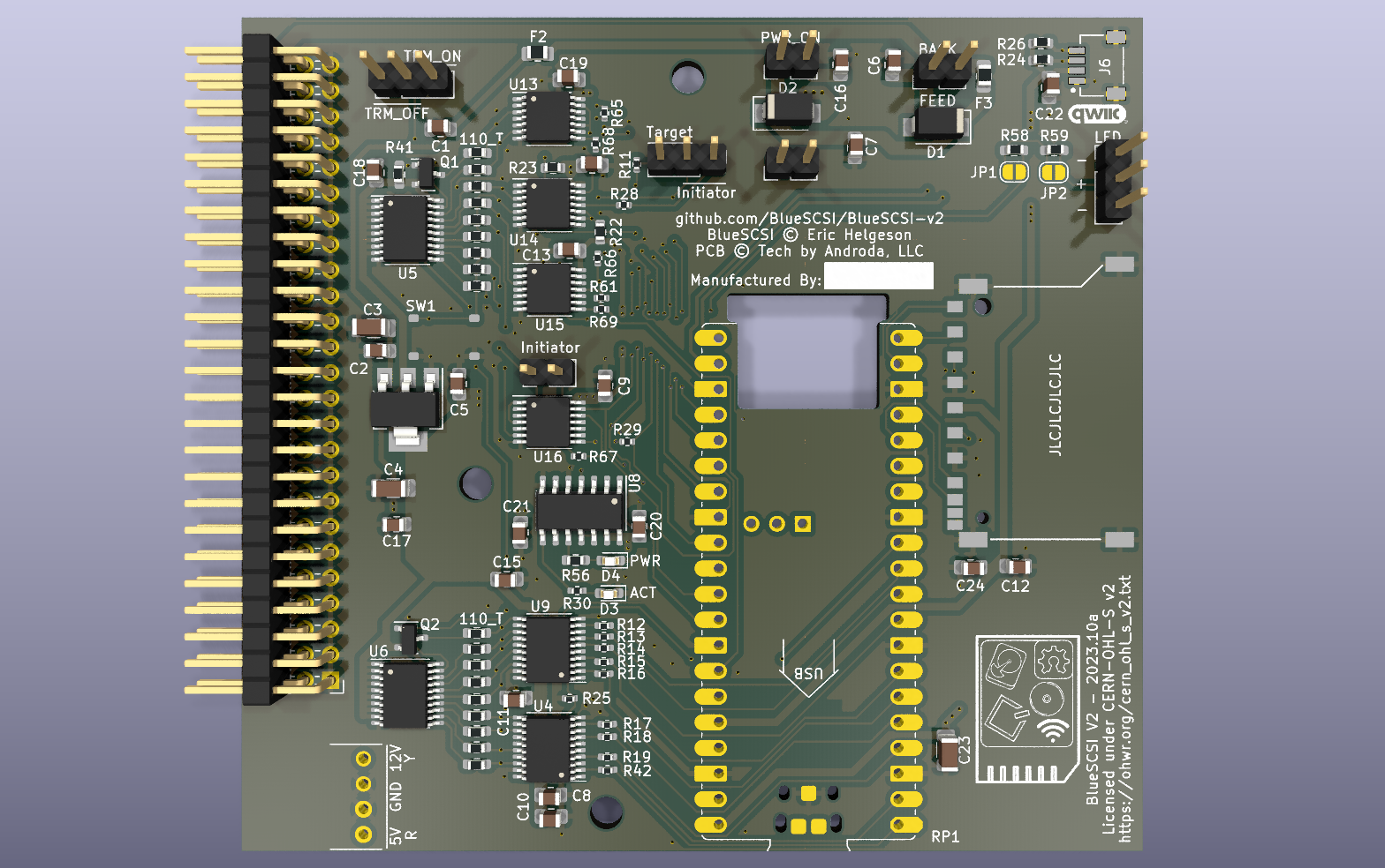 BlueSCSI KiCad PCB render
