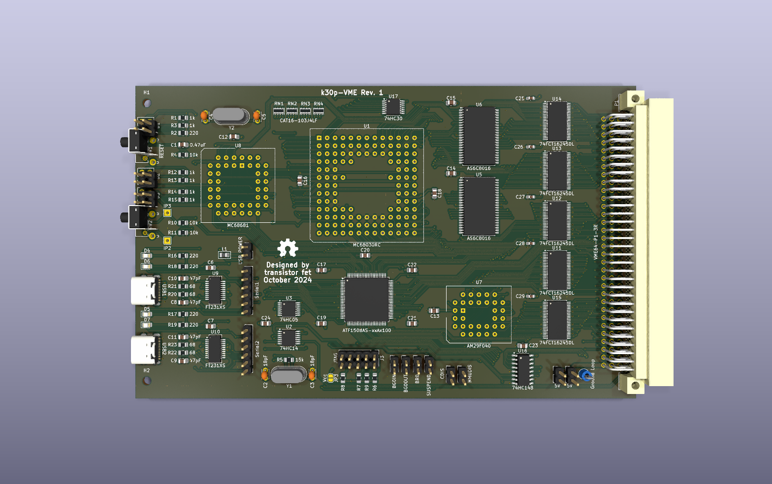 Computie VME KiCad PCB render