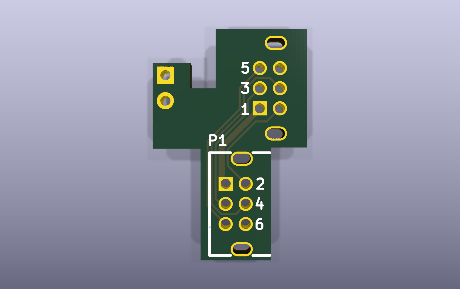 Super Game Boy link adapter KiCad PCB render