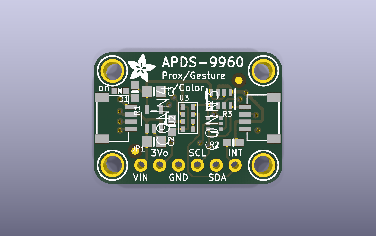 APDS9960 Gesture Sensor KiCad PCB render