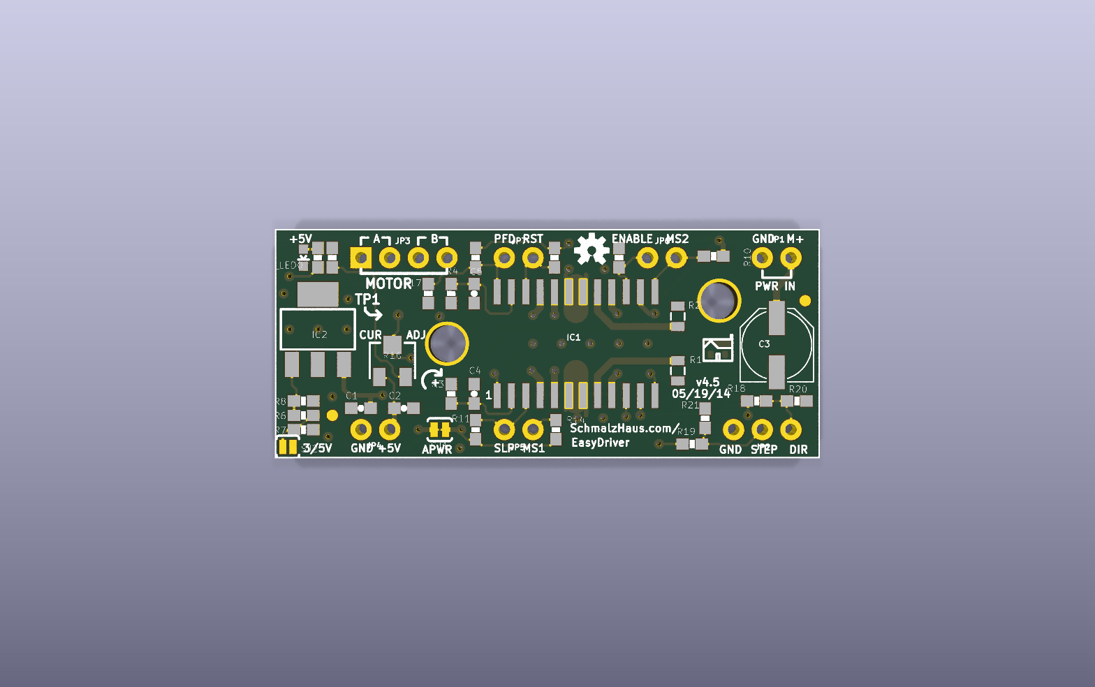 EasyDriver KiCad PCB render