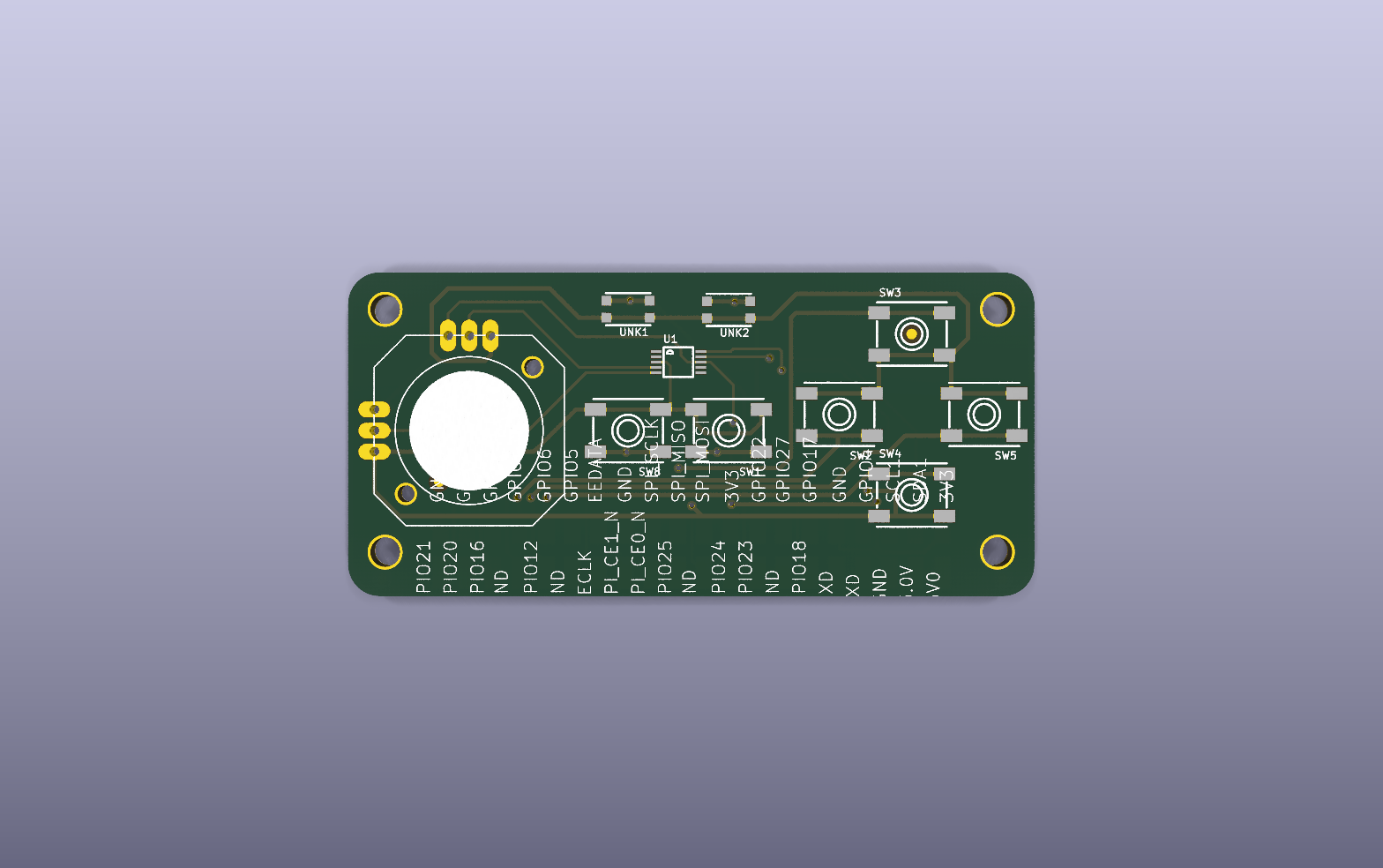 Joy Bonnet game controls KiCad PCB render
