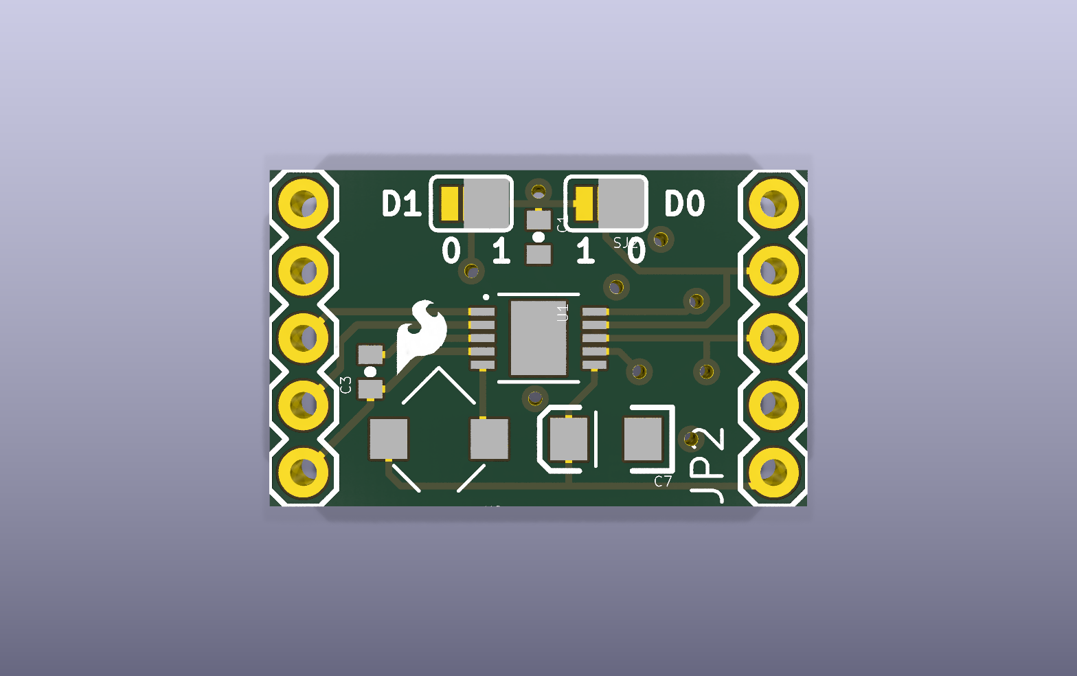LTC3588 Energy Harvester KiCad PCB render