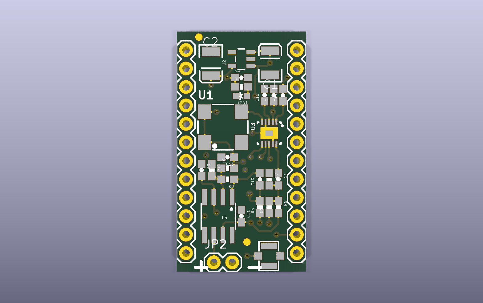 MiniGen waveform generator KiCad PCB render