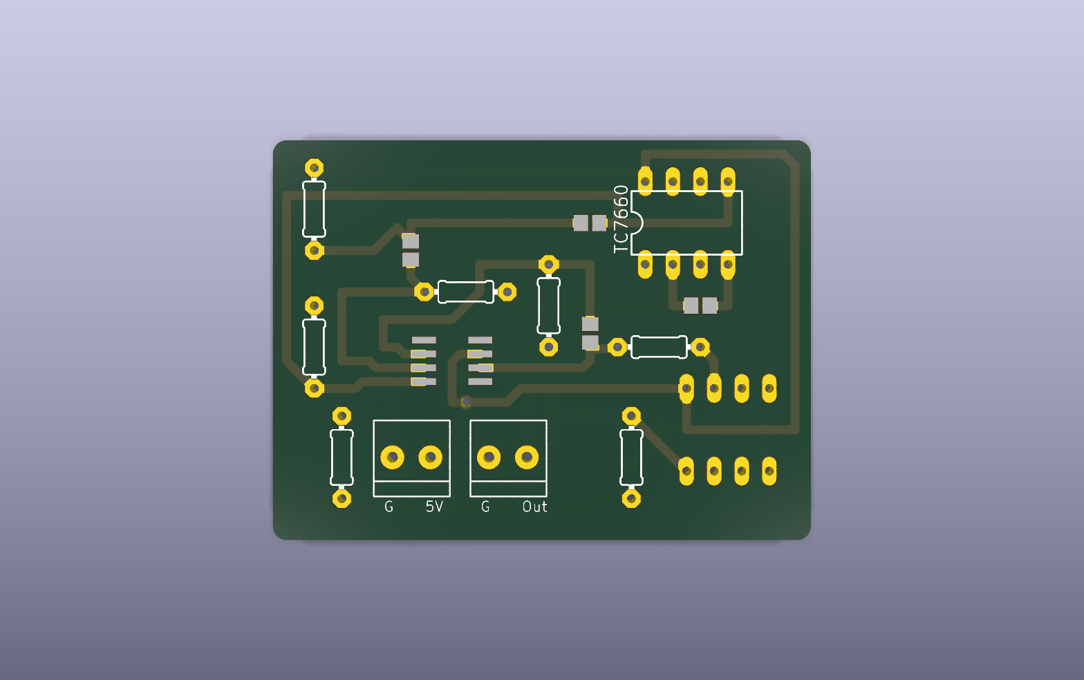 OLIA optical DC-servo detector KiCad PCB render