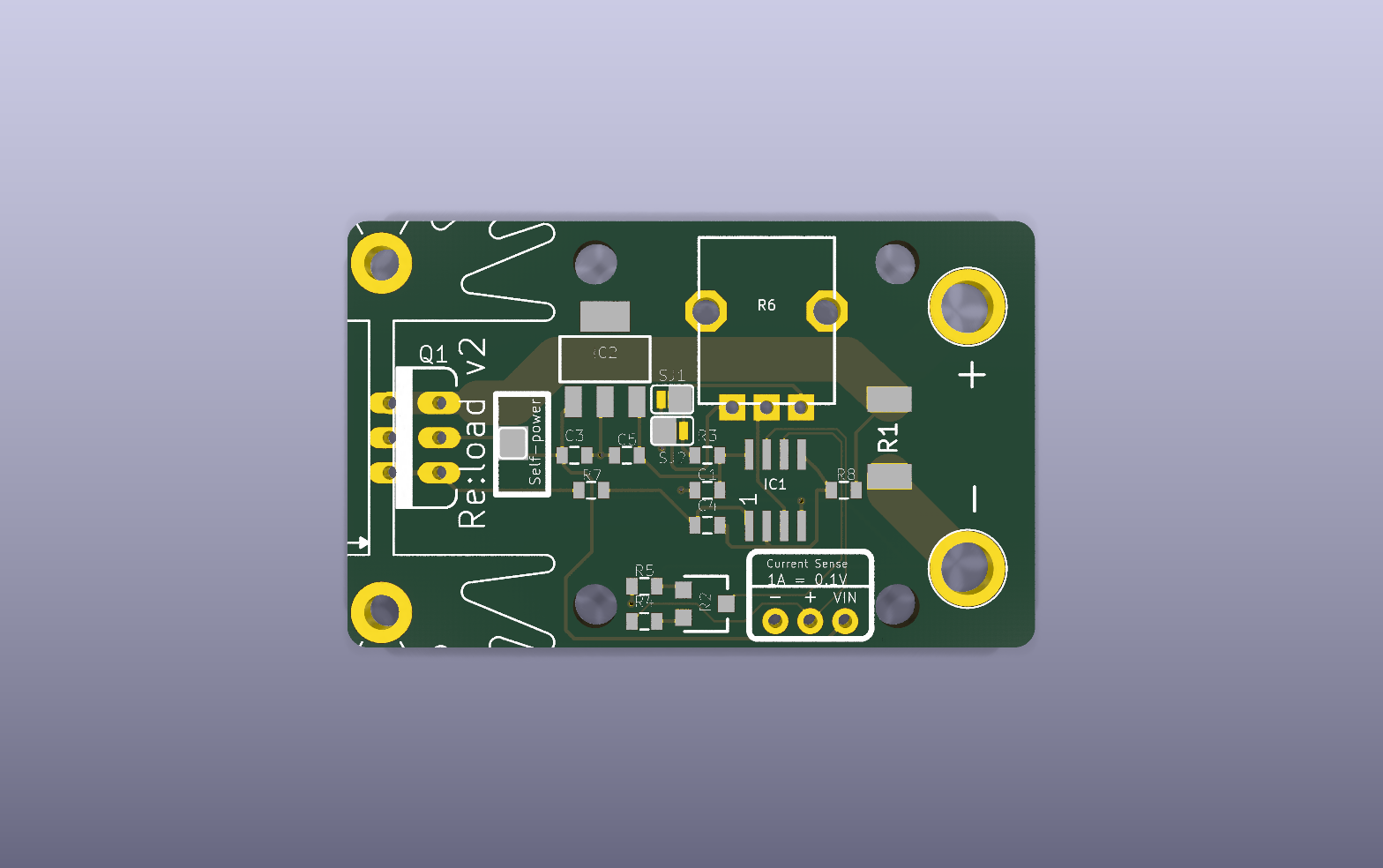 Re:load Electronic Load KiCad PCB render