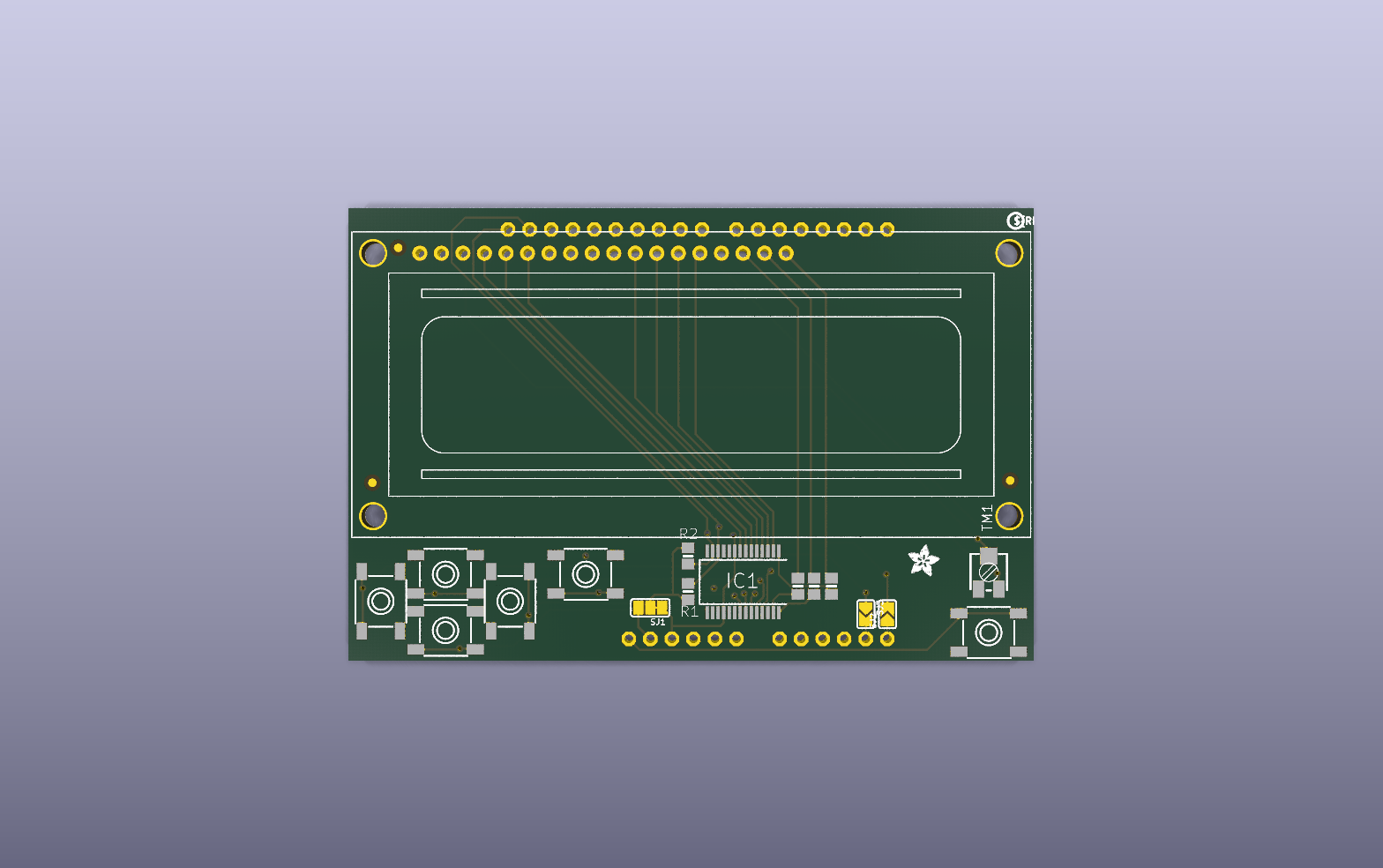 RGB LCD Shield KiCad PCB render