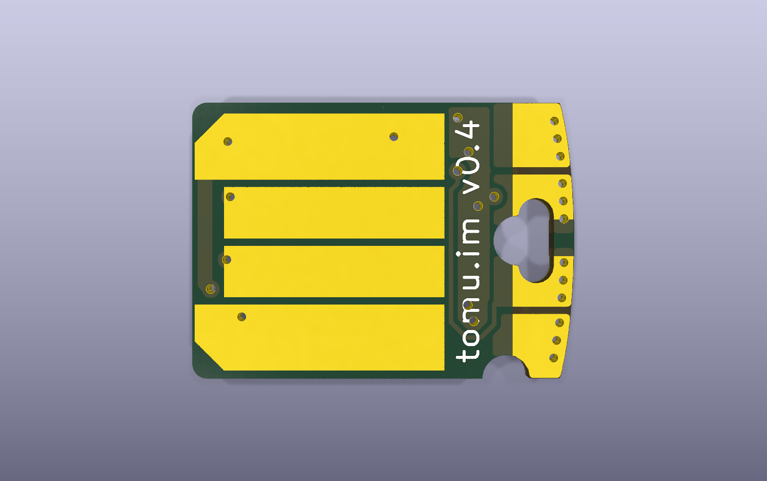 Tomu USB controller KiCad PCB render